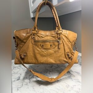 Balenciaga City Bag Medium Camel Brown